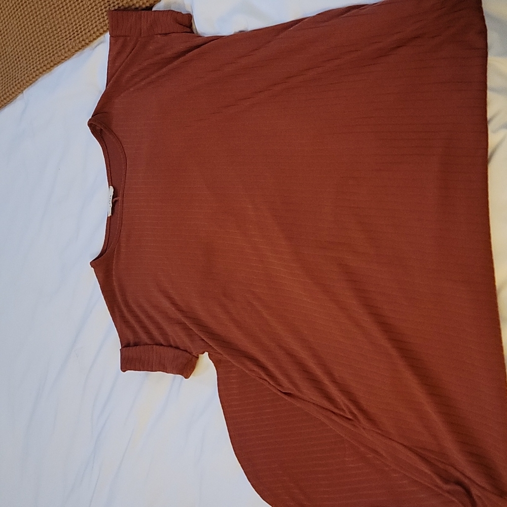 Rust Midi Maternity Dress